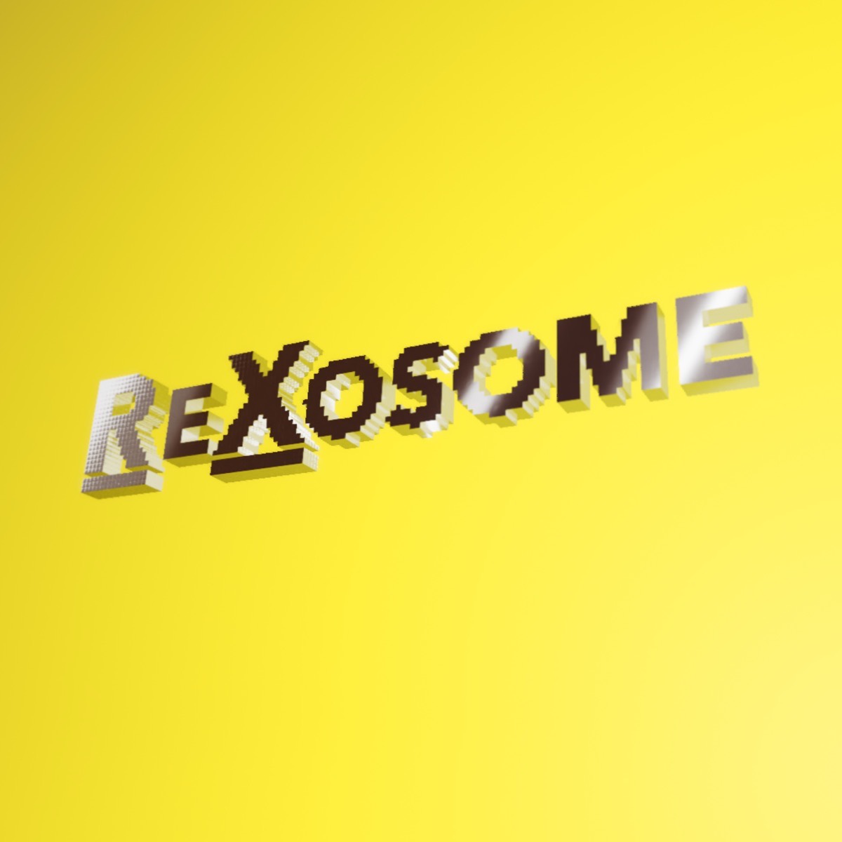 The word REXOSOME in chunky three-dimensional letters on a yellow ground.